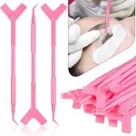 10 Espatulas / cepillos dobles plastica en forma de Y para ondulado de pesta?as permanente - Imagen 3