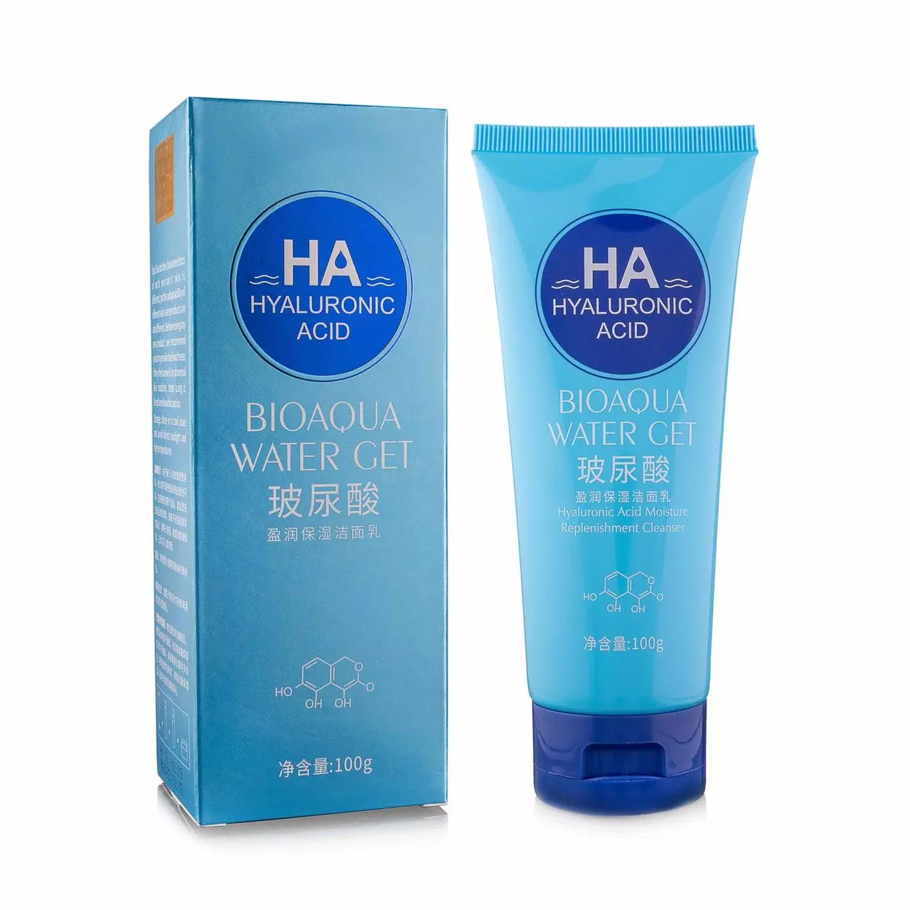 WATER GET AH JABON_4 Jabon facial de acido hialuronico Bioaqua 100ml - Imagen 1